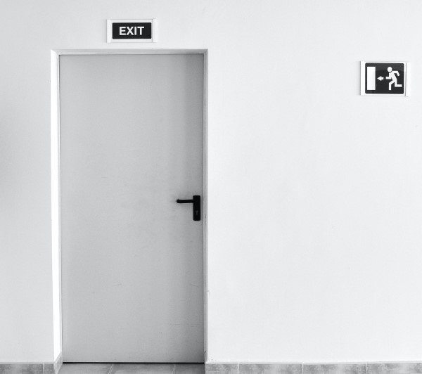 Image of exit doorway to signify selling a business
